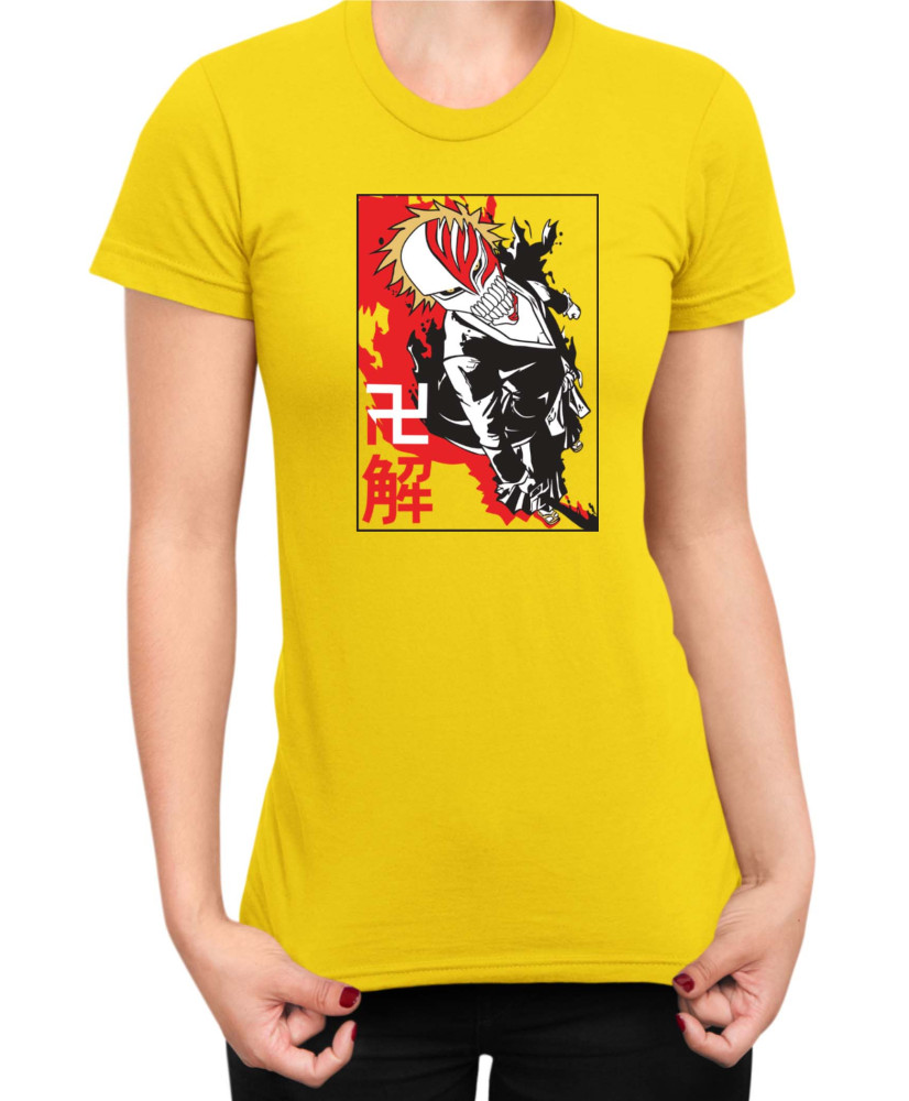 Дамска Тениска Manga Japan Anime Comics Animation Bleach Mask Hollow Дамска Тениска Manga Japan Anime Comics Animation Bleach Mask Hollow