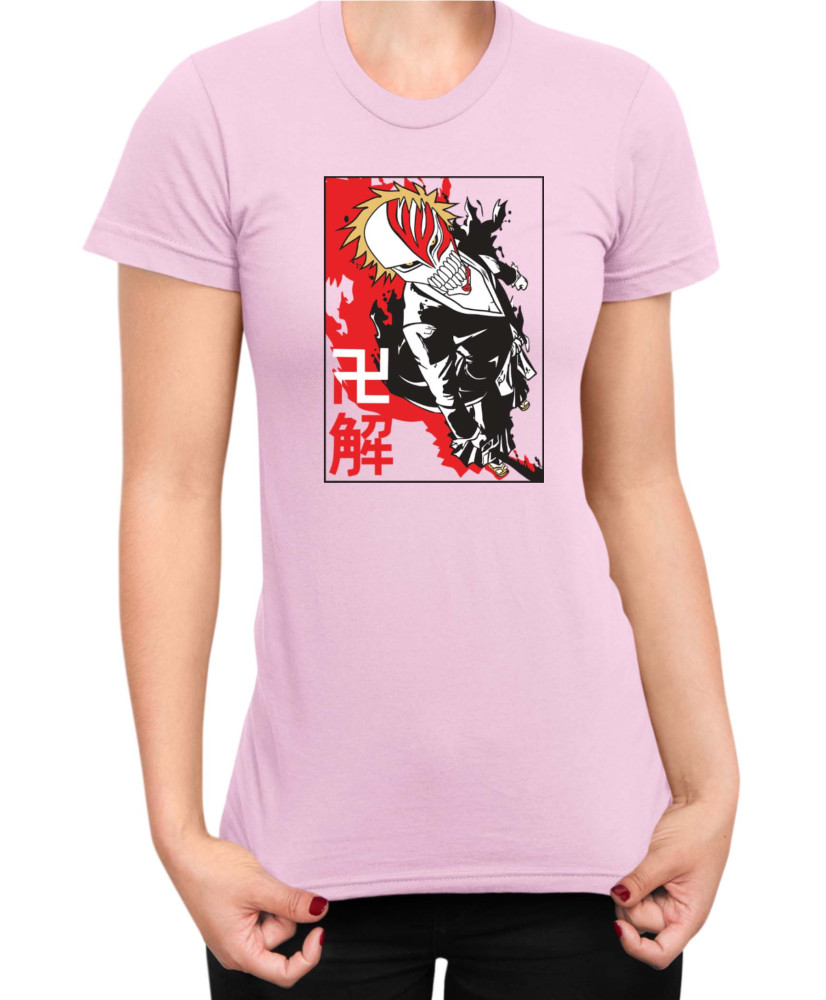 Дамска Тениска Manga Japan Anime Comics Animation Bleach Mask Hollow Дамска Тениска Manga Japan Anime Comics Animation Bleach Mask Hollow