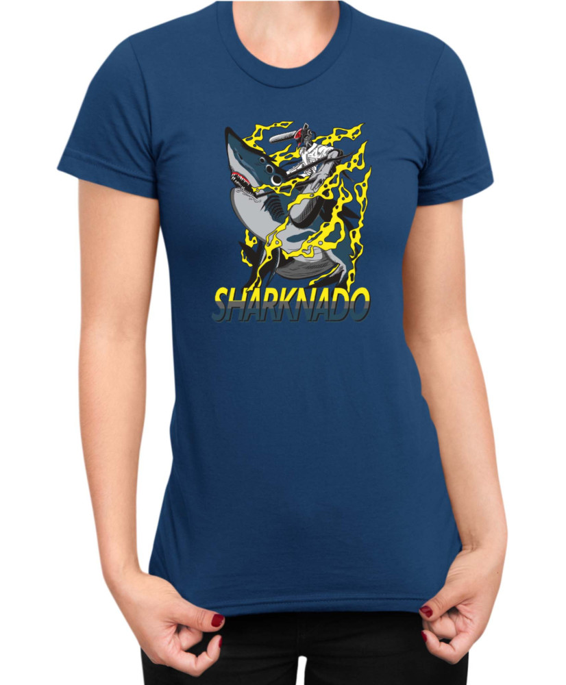 Дамска Тениска Manga Japan Anime Comics Animation Chainsaw Man Sharknado