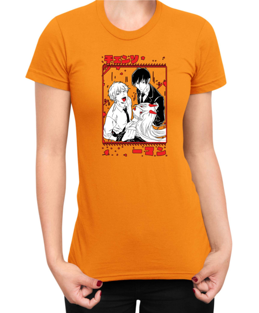 Дамска Тениска Manga Japan Anime Comics Animation Chainsaw Man The Gang