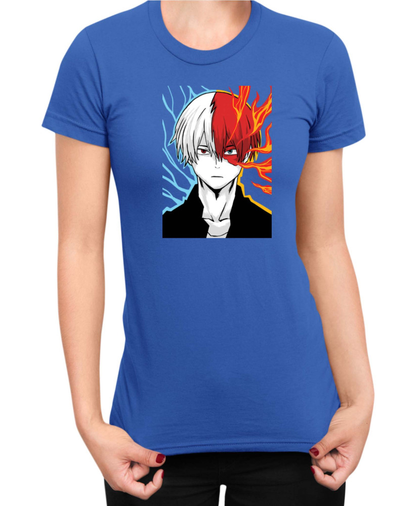 Дамска Тениска Manga Japan Anime Comics Animation My Hero Academia Shoto Todoroki V-24 Дамска Тениска Manga Japan Anime Comics Animation My Hero Academia Shoto Todoroki V-24