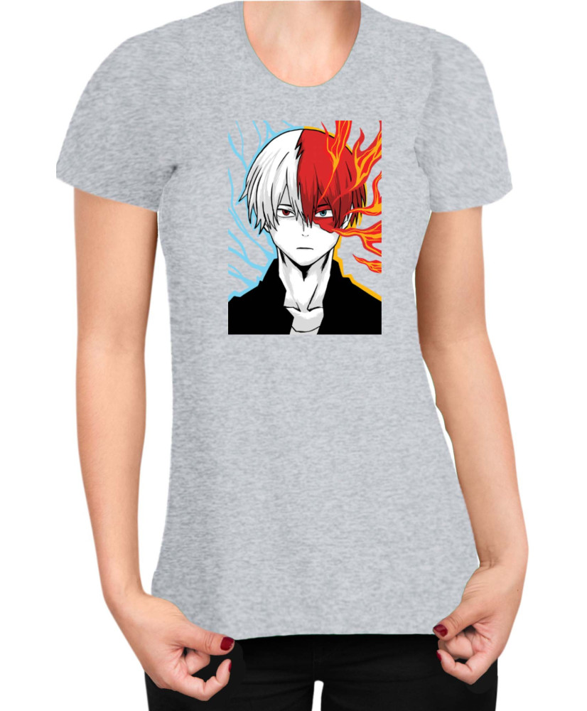 Дамска Тениска Manga Japan Anime Comics Animation My Hero Academia Shoto Todoroki V-24 Дамска Тениска Manga Japan Anime Comics Animation My Hero Academia Shoto Todoroki V-24