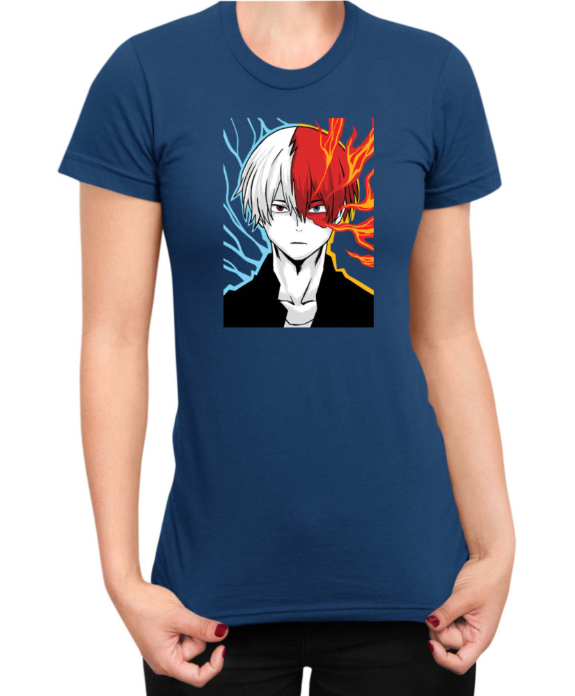 Дамска Тениска Manga Japan Anime Comics Animation My Hero Academia Shoto Todoroki V-24 Дамска Тениска Manga Japan Anime Comics Animation My Hero Academia Shoto Todoroki V-24