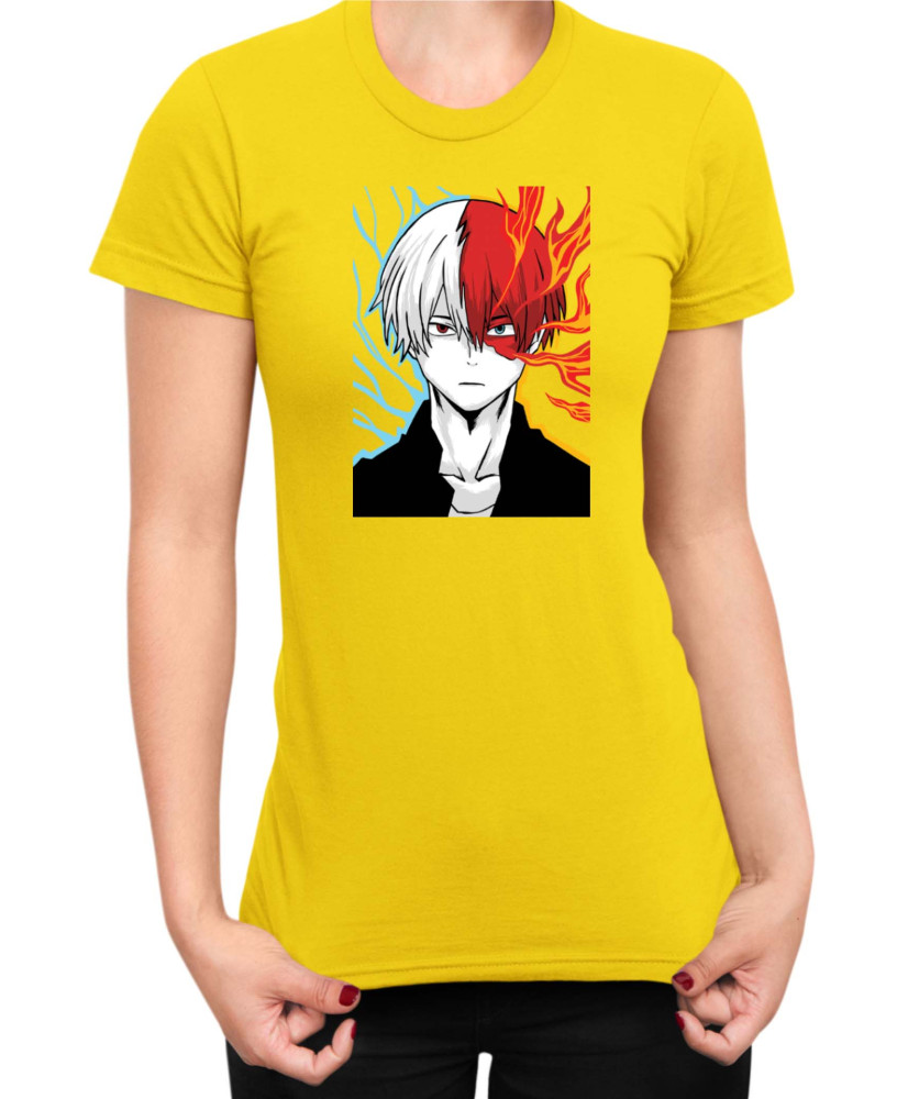 Дамска Тениска Manga Japan Anime Comics Animation My Hero Academia Shoto Todoroki V-24 Дамска Тениска Manga Japan Anime Comics Animation My Hero Academia Shoto Todoroki V-24