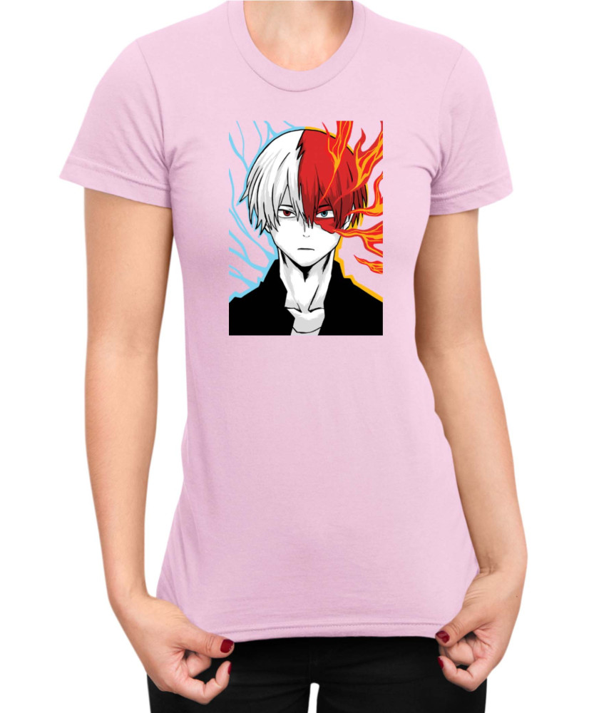 Дамска Тениска Manga Japan Anime Comics Animation My Hero Academia Shoto Todoroki V-24 Дамска Тениска Manga Japan Anime Comics Animation My Hero Academia Shoto Todoroki V-24