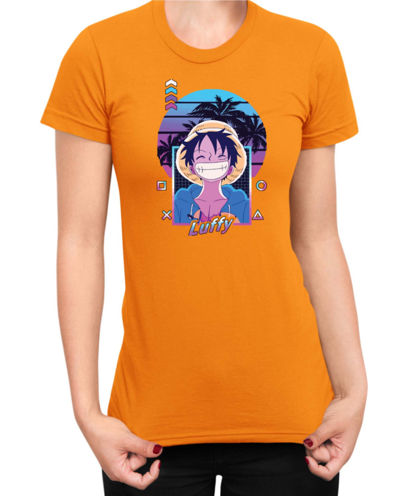 Дамска Тениска Manga Japan Anime Comics Animation One Piece Retro Sunset Monkey Дамска Тениска Manga Japan Anime Comics Animation One Piece Retro Sunset Monkey