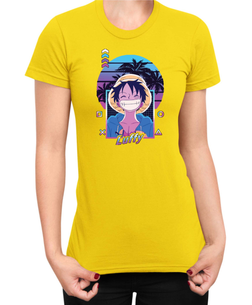 Дамска Тениска Manga Japan Anime Comics Animation One Piece Retro Sunset Monkey Дамска Тениска Manga Japan Anime Comics Animation One Piece Retro Sunset Monkey