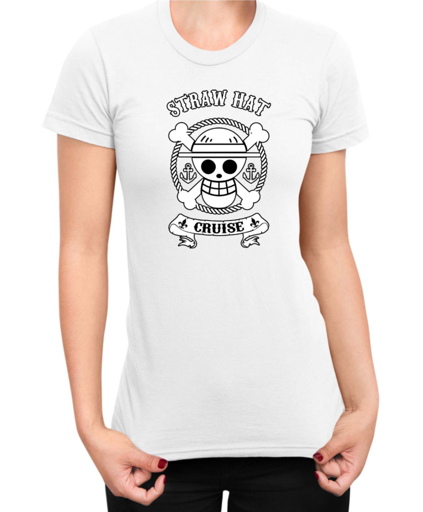 Дамска Тениска Manga Japan Anime Comics Animation One Piece Roger Flag V-19 Дамска Тениска Manga Japan Anime Comics Animation One Piece Roger Flag V-19