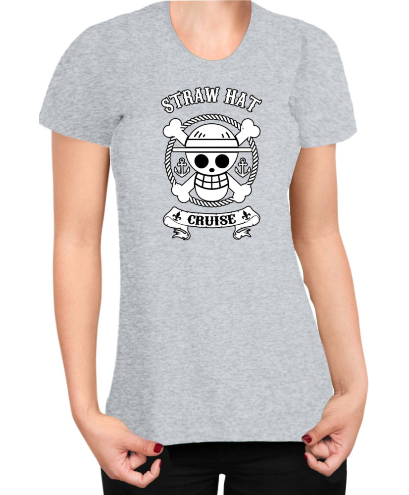 Дамска Тениска Manga Japan Anime Comics Animation One Piece Roger Flag V-19 Дамска Тениска Manga Japan Anime Comics Animation One Piece Roger Flag V-19