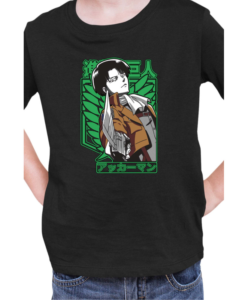 Детска Тениска Manga Japan Anime Comics Animation Attack On Titan Captain Levi