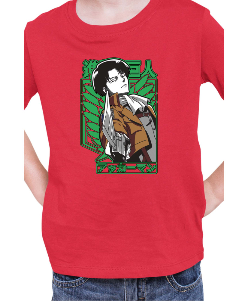 Детска Тениска Manga Japan Anime Comics Animation Attack On Titan Captain Levi