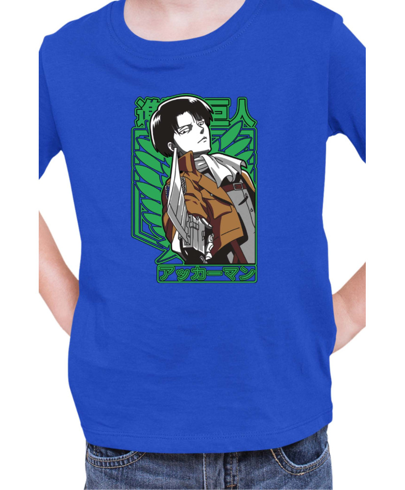 Детска Тениска Manga Japan Anime Comics Animation Attack On Titan Captain Levi