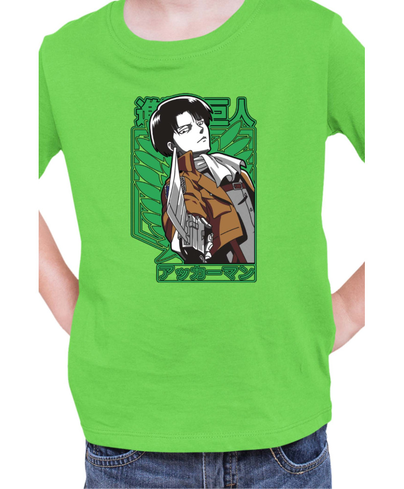 Детска Тениска Manga Japan Anime Comics Animation Attack On Titan Captain Levi