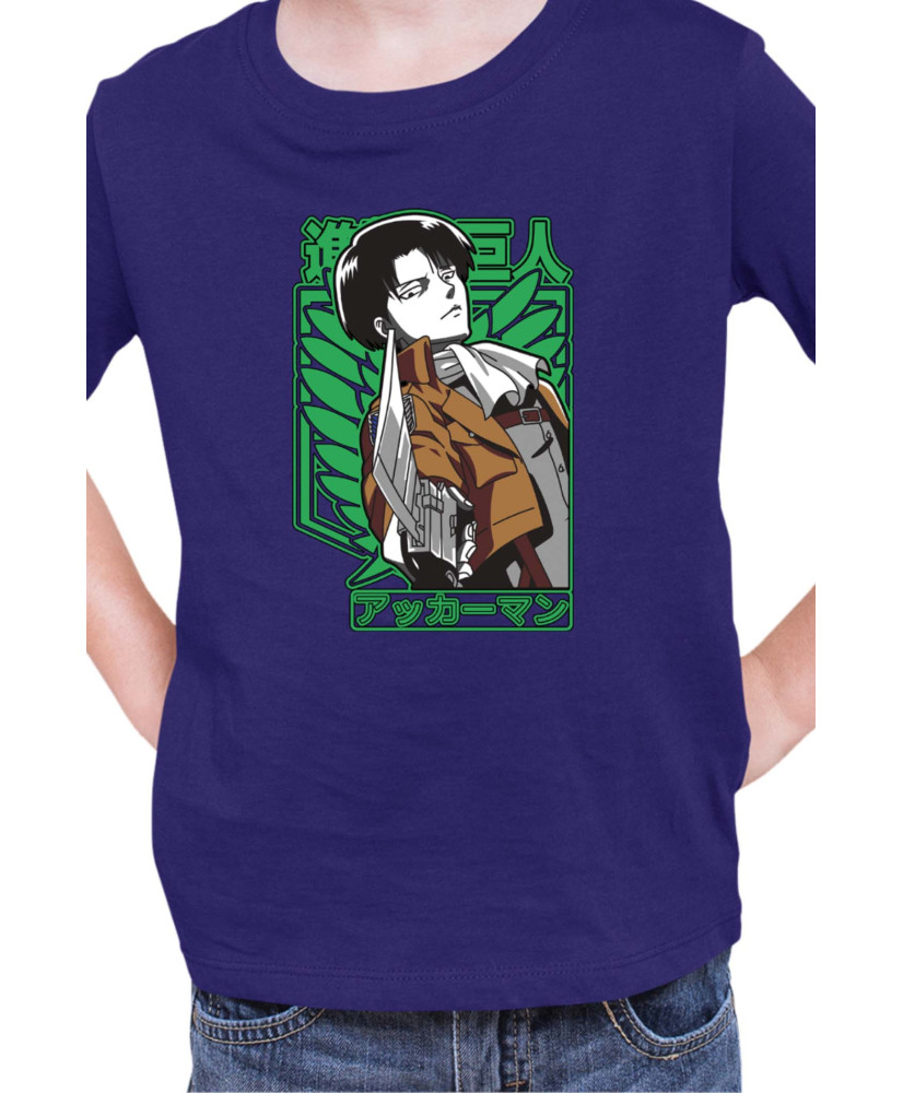 Детска Тениска Manga Japan Anime Comics Animation Attack On Titan Captain Levi