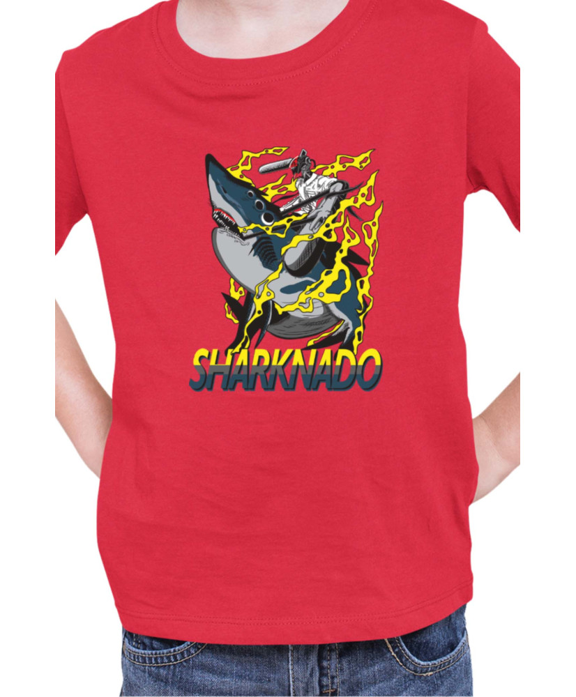 Детска Тениска Manga Japan Anime Comics Animation Chainsaw Man Sharknado