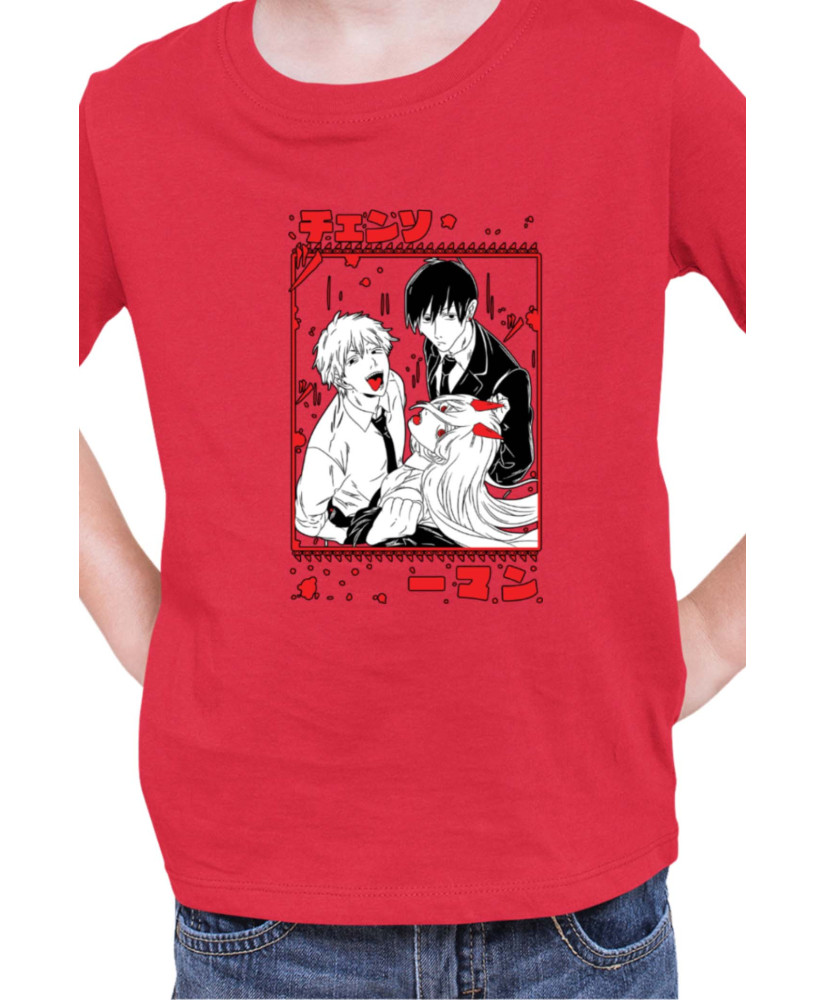 Детска Тениска Manga Japan Anime Comics Animation Chainsaw Man The Gang