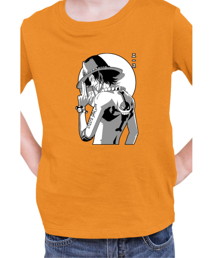 Детска Тениска Manga Japan Anime Comics Animation One Piece Ace Portgas V-30 Детска Тениска Manga Japan Anime Comics Animation One Piece Ace Portgas V-30