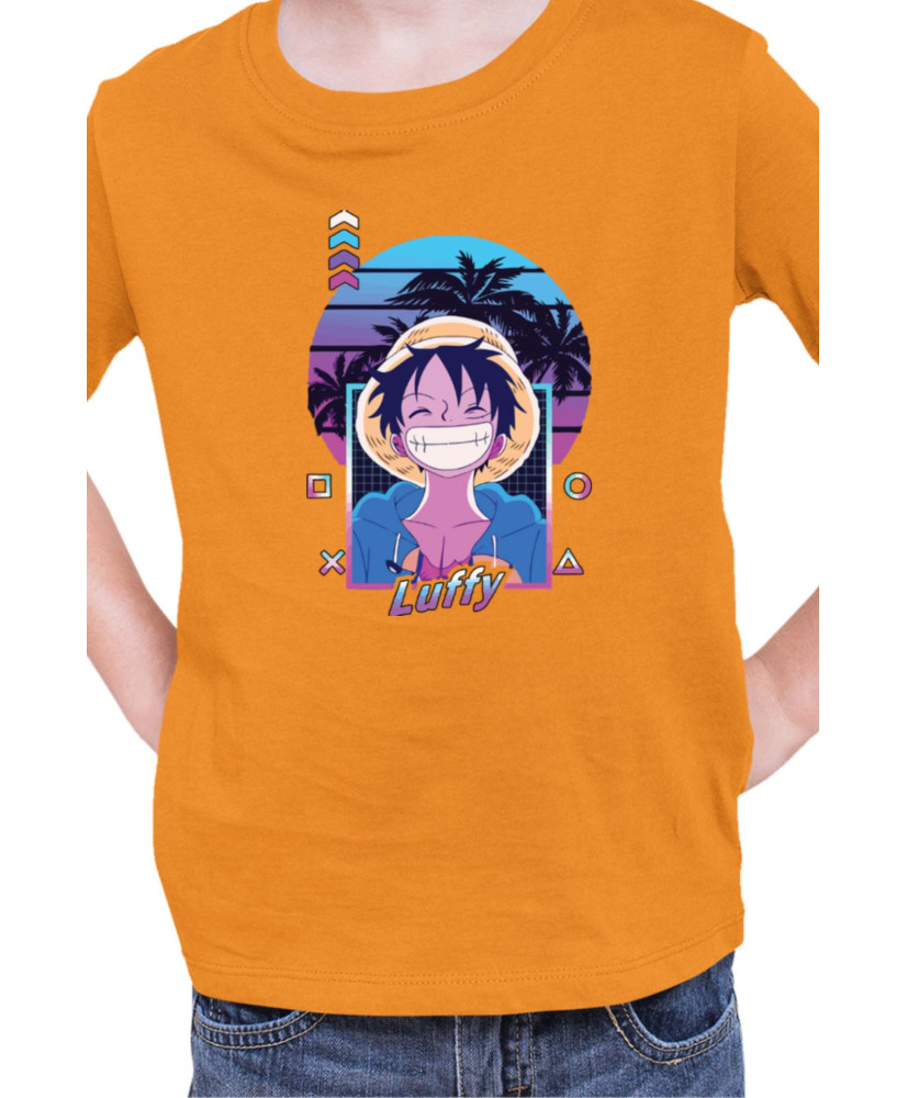 Детска Тениска Manga Japan Anime Comics Animation One Piece Retro Sunset Monkey Детска Тениска Manga Japan Anime Comics Animation One Piece Retro Sunset Monkey