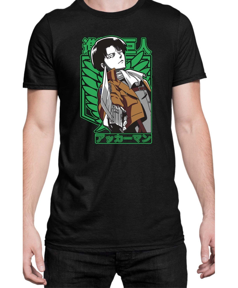 Мъжка Тениска Manga Japan Anime Comics Animation Attack On Titan Captain Levi Мъжка Тениска Manga Japan Anime Comics Animation Attack On Titan Captain Levi