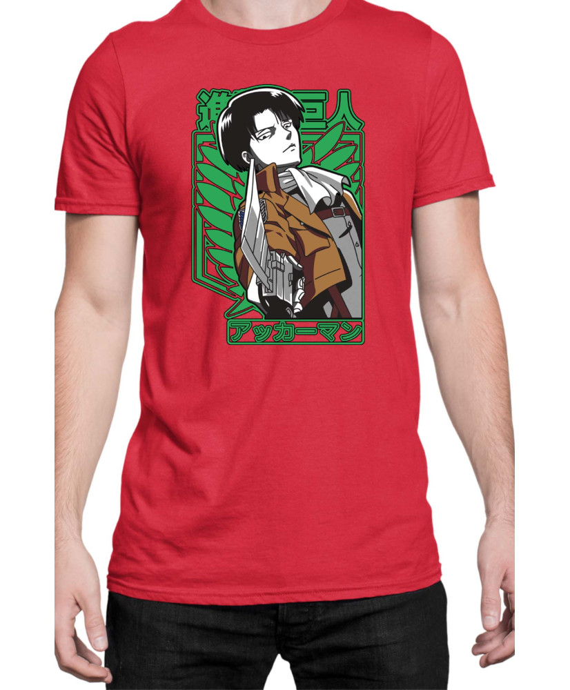 Мъжка Тениска Manga Japan Anime Comics Animation Attack On Titan Captain Levi