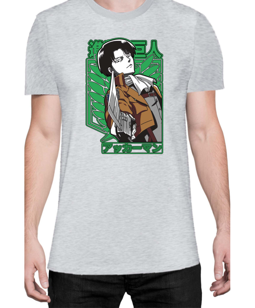 Мъжка Тениска Manga Japan Anime Comics Animation Attack On Titan Captain Levi