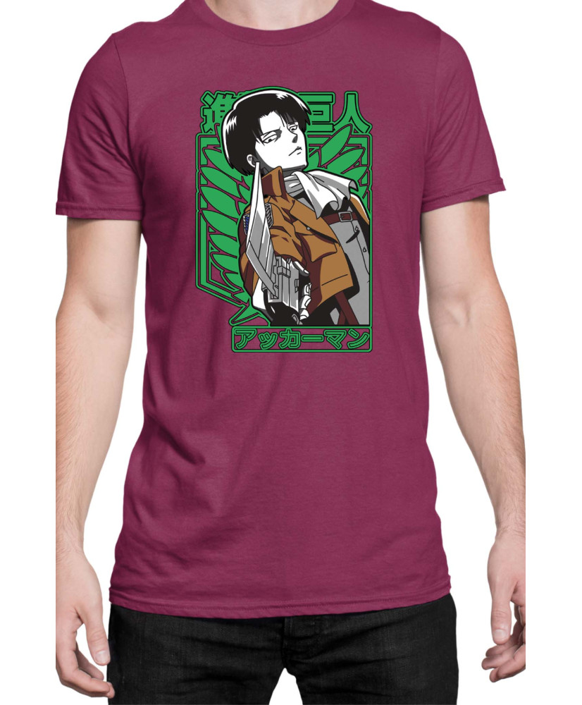 Мъжка Тениска Manga Japan Anime Comics Animation Attack On Titan Captain Levi Мъжка Тениска Manga Japan Anime Comics Animation Attack On Titan Captain Levi