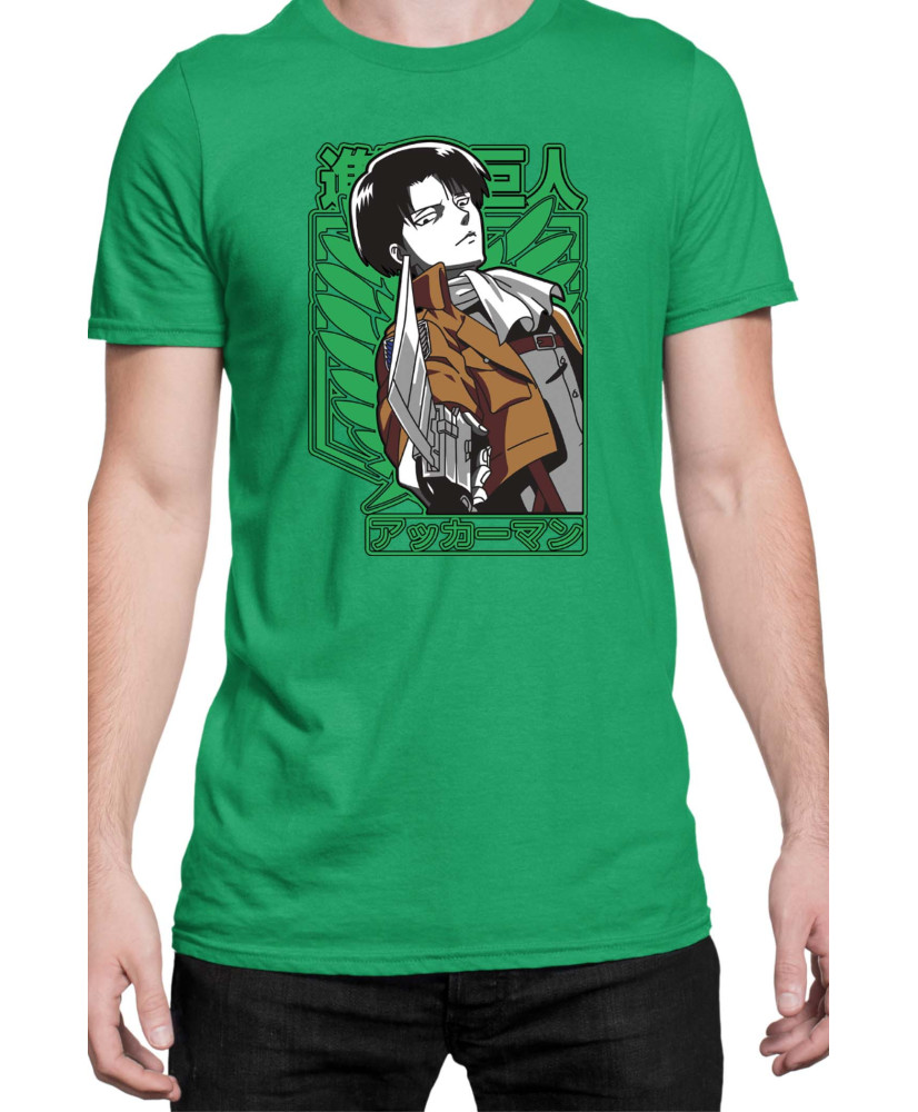 Мъжка Тениска Manga Japan Anime Comics Animation Attack On Titan Captain Levi Мъжка Тениска Manga Japan Anime Comics Animation Attack On Titan Captain Levi