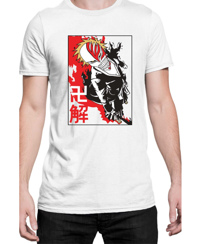 Мъжка Тениска Manga Japan Anime Comics Animation Bleach Mask Hollow
