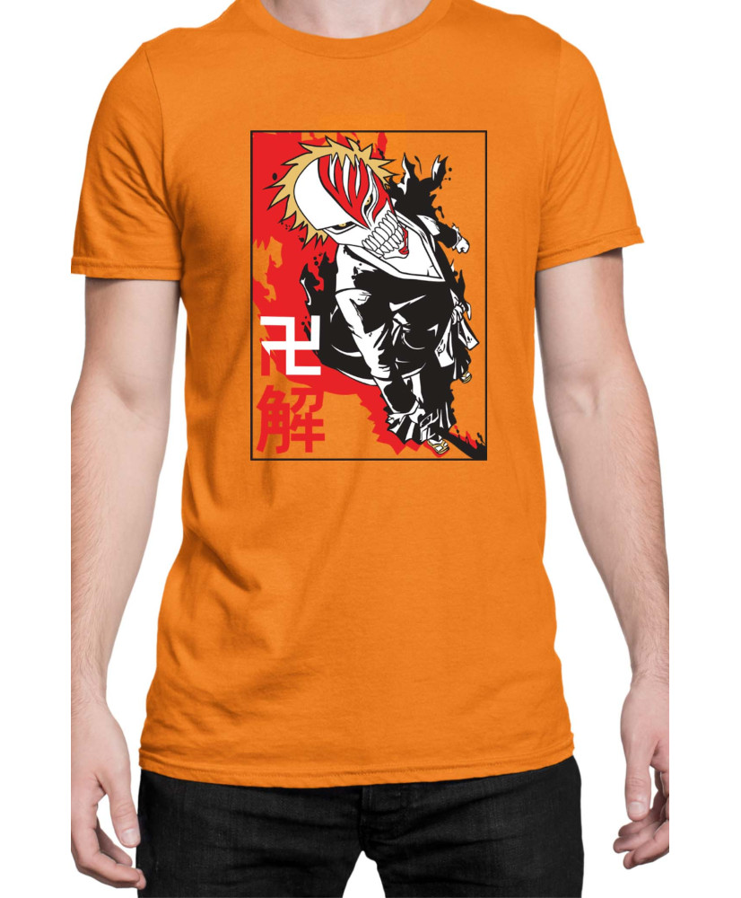 Мъжка Тениска Manga Japan Anime Comics Animation Bleach Mask Hollow