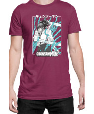 Мъжка Тениска Manga Japan Anime Comics Animation Chainsaw Man Control Devil