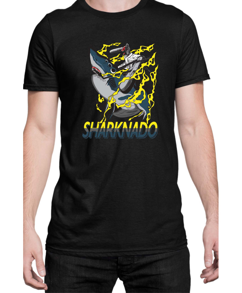 Мъжка Тениска Manga Japan Anime Comics Animation Chainsaw Man Sharknado