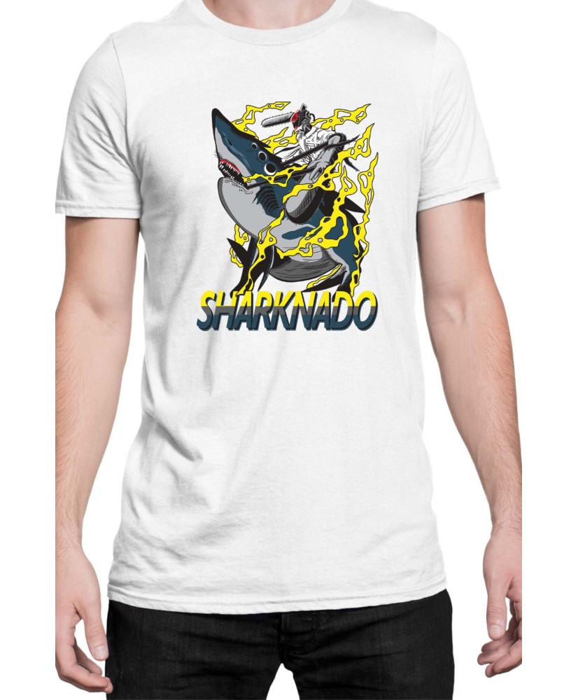 Мъжка Тениска Manga Japan Anime Comics Animation Chainsaw Man Sharknado