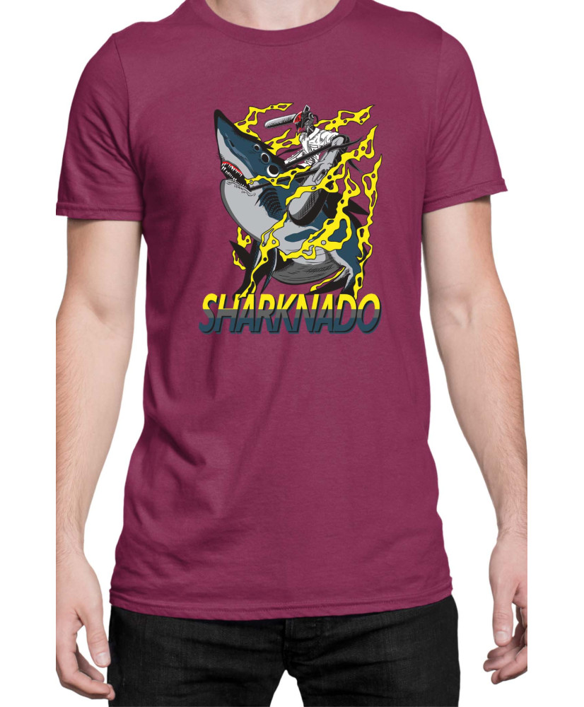 Мъжка Тениска Manga Japan Anime Comics Animation Chainsaw Man Sharknado