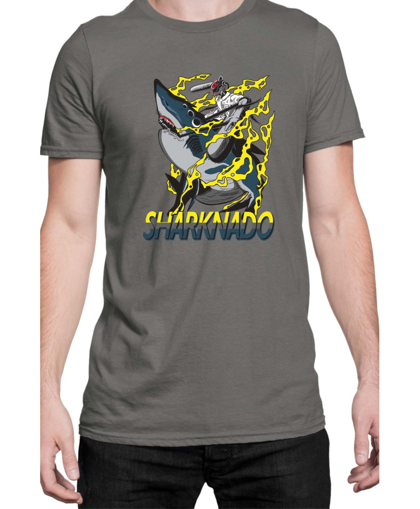 Мъжка Тениска Manga Japan Anime Comics Animation Chainsaw Man Sharknado