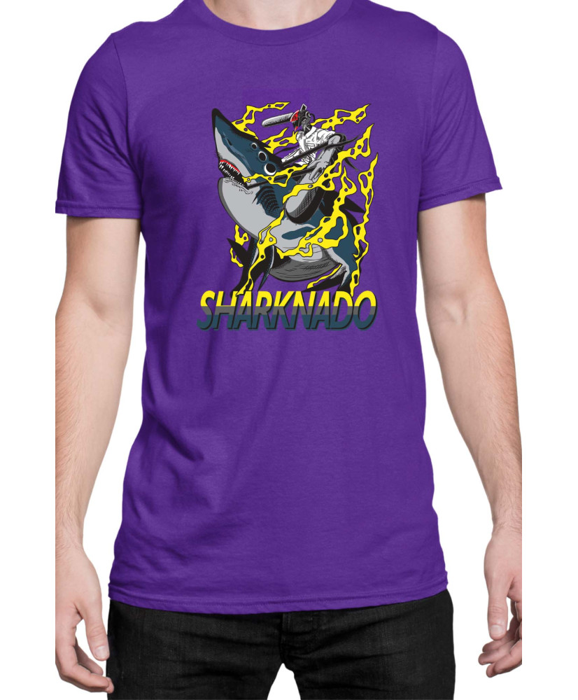 Мъжка Тениска Manga Japan Anime Comics Animation Chainsaw Man Sharknado
