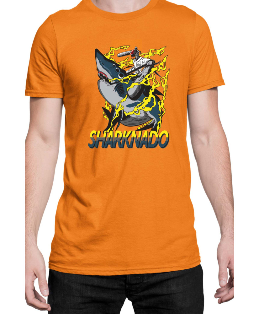 Мъжка Тениска Manga Japan Anime Comics Animation Chainsaw Man Sharknado