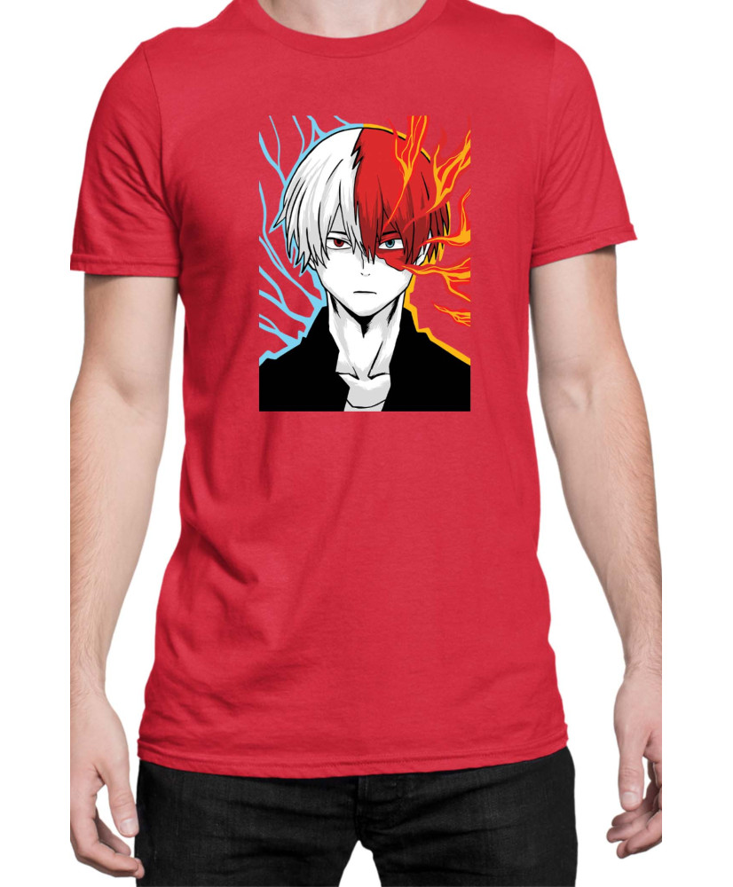 Мъжка Тениска Manga Japan Anime Comics Animation My Hero Academia Shoto Todoroki V-24