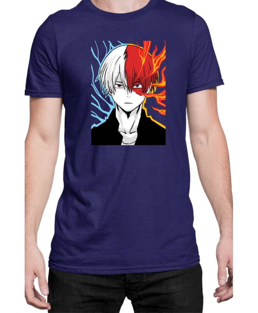 Мъжка Тениска Manga Japan Anime Comics Animation My Hero Academia Shoto Todoroki V-24