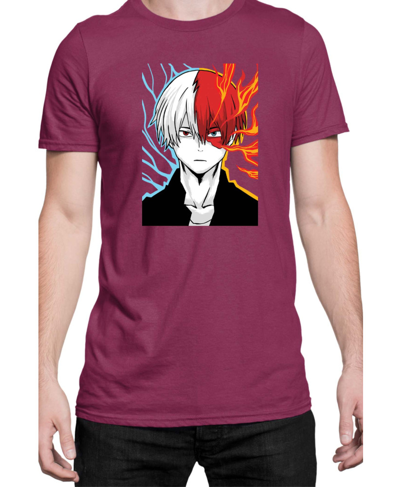 Мъжка Тениска Manga Japan Anime Comics Animation My Hero Academia Shoto Todoroki V-24