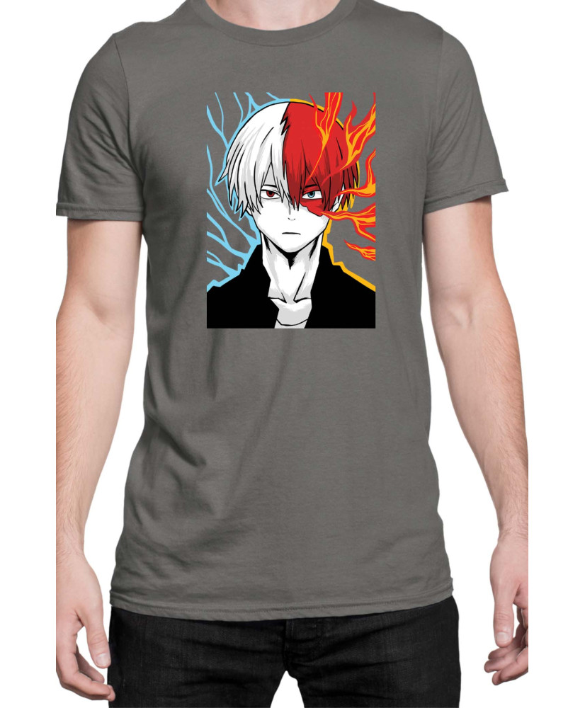 Мъжка Тениска Manga Japan Anime Comics Animation My Hero Academia Shoto Todoroki V-24