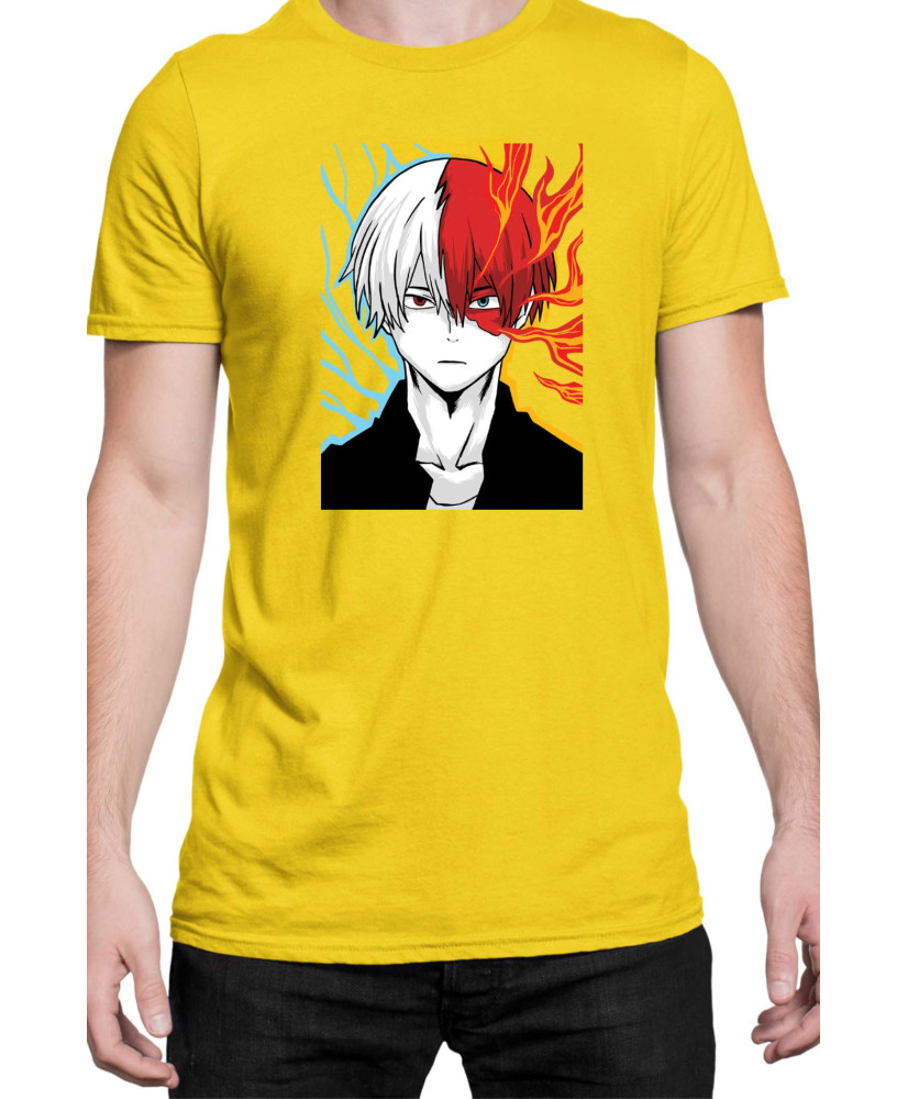 Мъжка Тениска Manga Japan Anime Comics Animation My Hero Academia Shoto Todoroki V-24