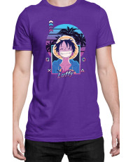 Мъжка Тениска Manga Japan Anime Comics Animation One Piece Retro Sunset Monkey