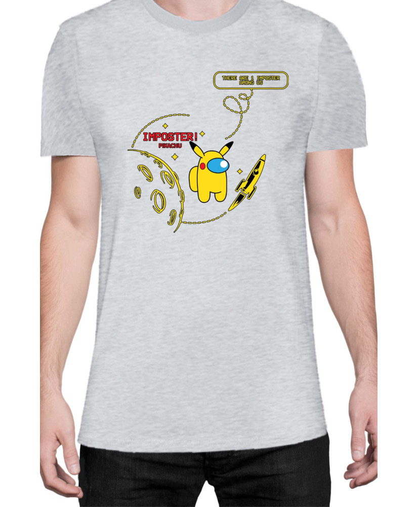 Мъжка Тениска Manga Japan Anime Comics Animation Pikachu Imposter Among Us