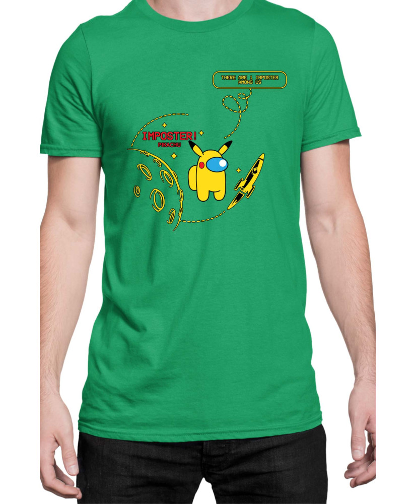 Мъжка Тениска Manga Japan Anime Comics Animation Pikachu Imposter Among Us