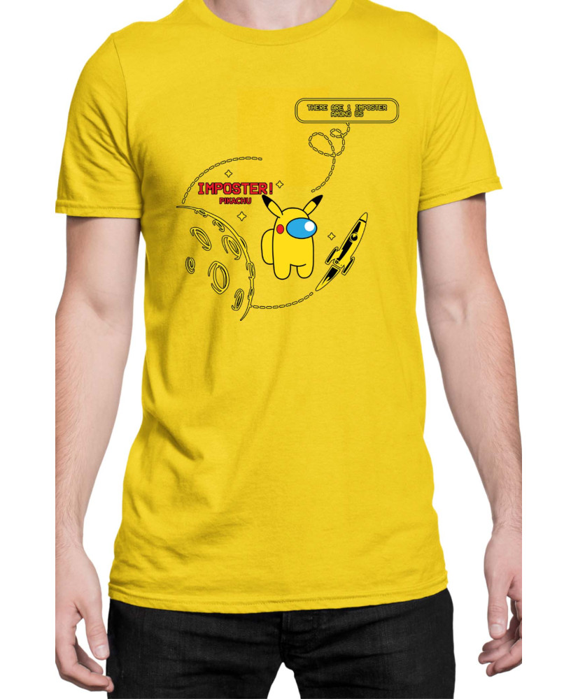 Мъжка Тениска Manga Japan Anime Comics Animation Pikachu Imposter Among Us