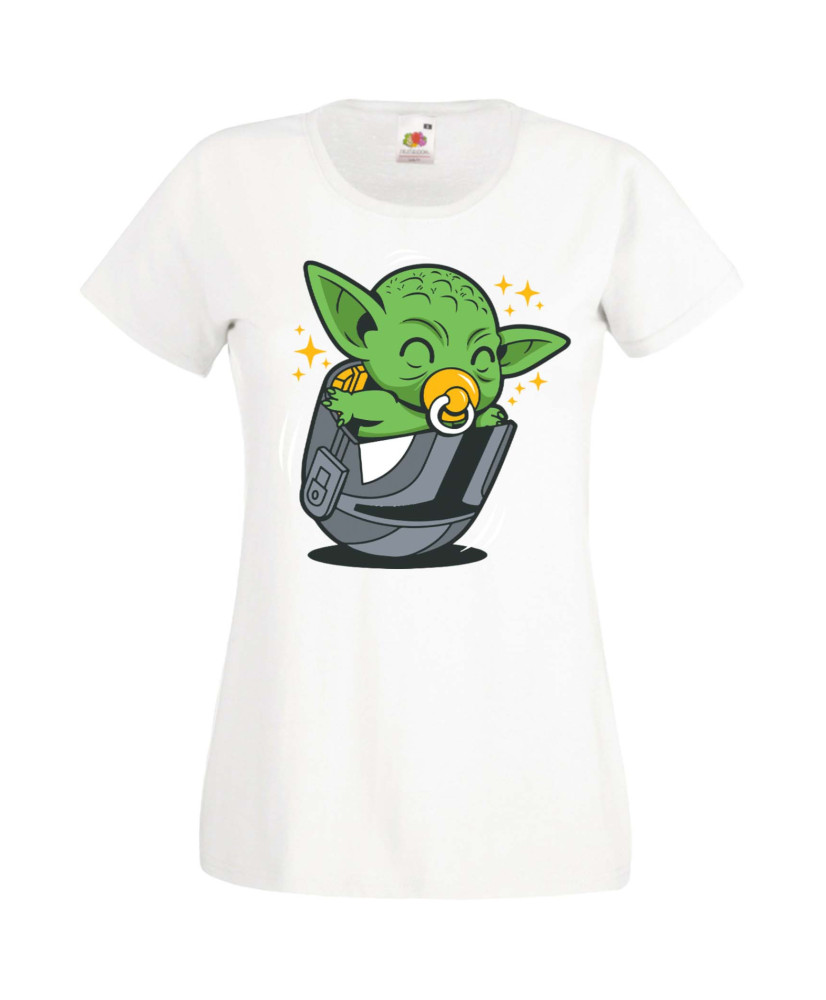 Дамска Тениска Star Wars Baby Yoda 3 Дамска Тениска Star Wars Baby Yoda 3