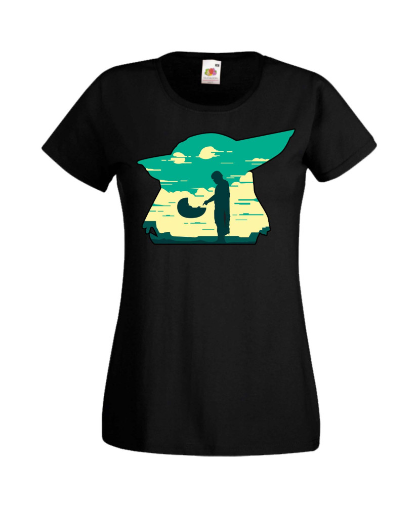 Дамска Тениска Star Wars Mandalorian Baby Yoda 1 Дамска Тениска Star Wars Mandalorian Baby Yoda 1