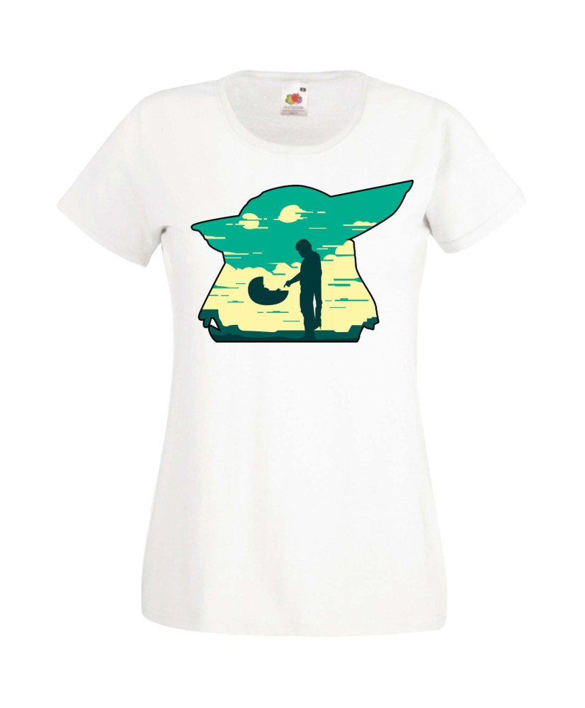Дамска Тениска Star Wars Mandalorian Baby Yoda 1 Дамска Тениска Star Wars Mandalorian Baby Yoda 1
