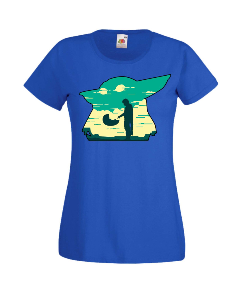 Дамска Тениска Star Wars Mandalorian Baby Yoda 1 Дамска Тениска Star Wars Mandalorian Baby Yoda 1