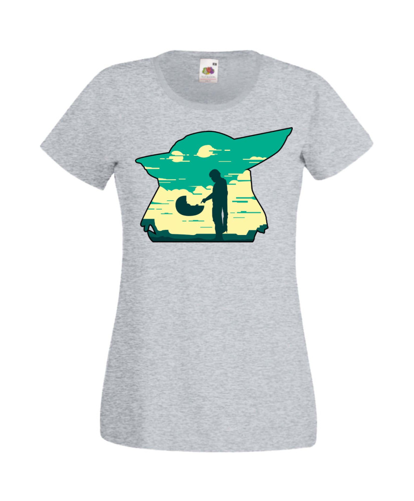 Дамска Тениска Star Wars Mandalorian Baby Yoda 1 Дамска Тениска Star Wars Mandalorian Baby Yoda 1